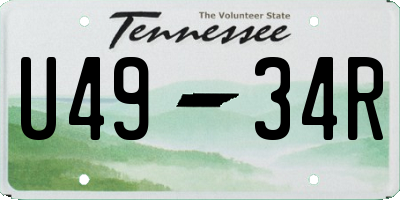 TN license plate U4934R