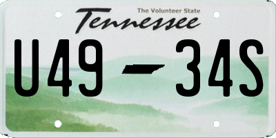 TN license plate U4934S
