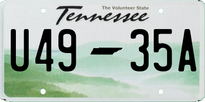 TN license plate U4935A