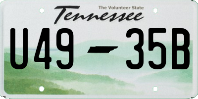 TN license plate U4935B
