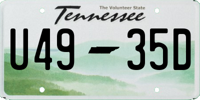 TN license plate U4935D