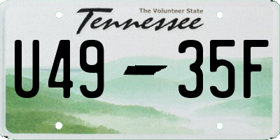 TN license plate U4935F