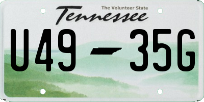 TN license plate U4935G