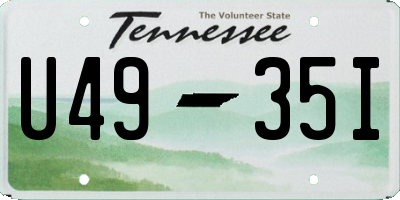 TN license plate U4935I