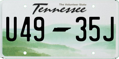 TN license plate U4935J