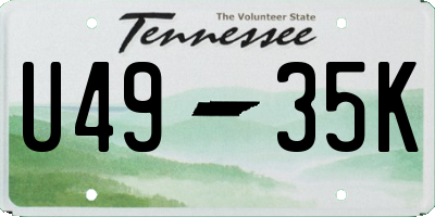 TN license plate U4935K