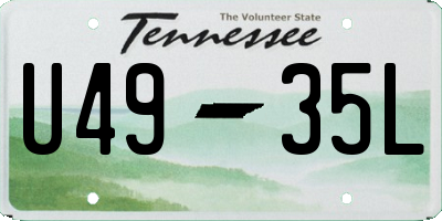 TN license plate U4935L
