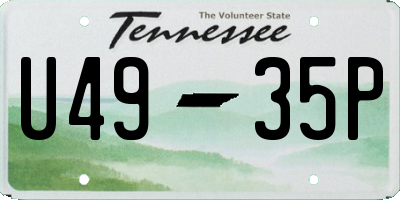 TN license plate U4935P