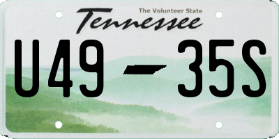 TN license plate U4935S