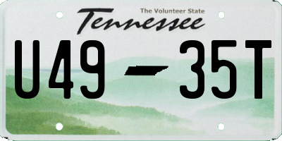 TN license plate U4935T