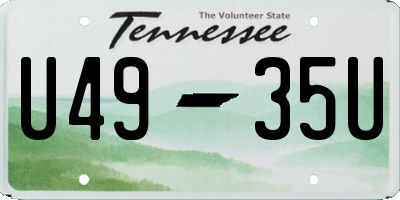 TN license plate U4935U