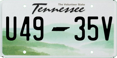 TN license plate U4935V