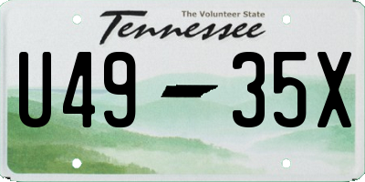 TN license plate U4935X