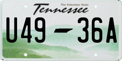 TN license plate U4936A