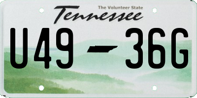 TN license plate U4936G