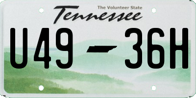 TN license plate U4936H