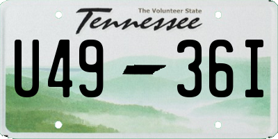 TN license plate U4936I