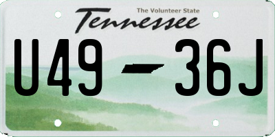 TN license plate U4936J
