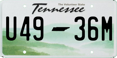 TN license plate U4936M