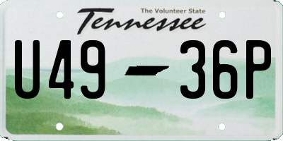TN license plate U4936P