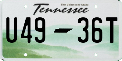 TN license plate U4936T
