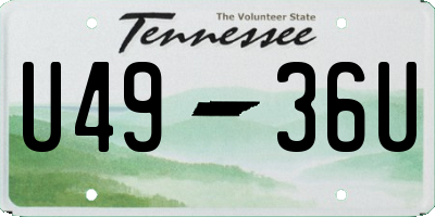TN license plate U4936U