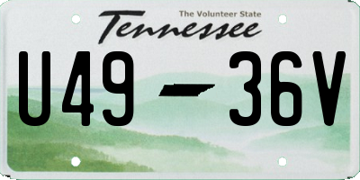 TN license plate U4936V