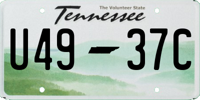 TN license plate U4937C
