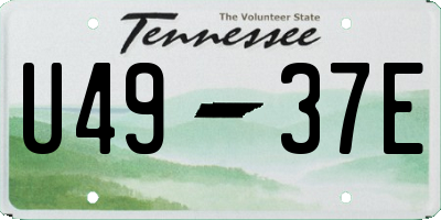 TN license plate U4937E