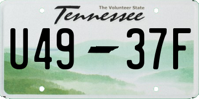 TN license plate U4937F