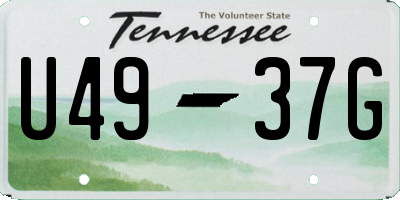 TN license plate U4937G