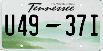 TN license plate U4937I