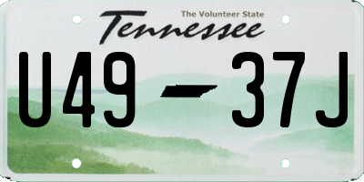 TN license plate U4937J