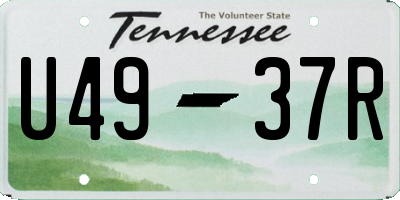 TN license plate U4937R
