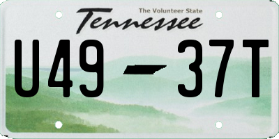 TN license plate U4937T