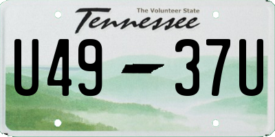 TN license plate U4937U