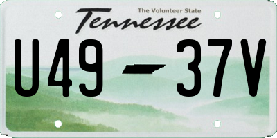 TN license plate U4937V