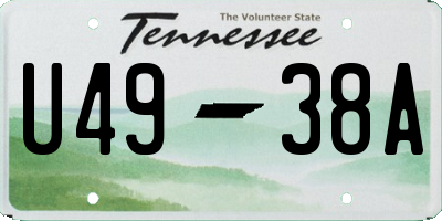 TN license plate U4938A