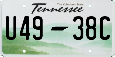 TN license plate U4938C