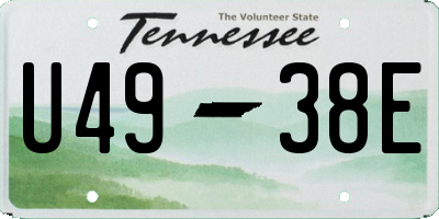 TN license plate U4938E