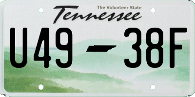 TN license plate U4938F