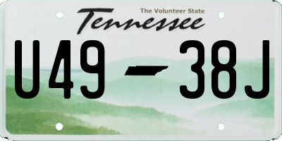 TN license plate U4938J