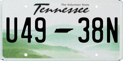 TN license plate U4938N