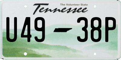 TN license plate U4938P