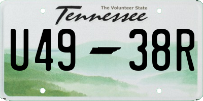 TN license plate U4938R