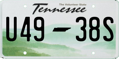 TN license plate U4938S