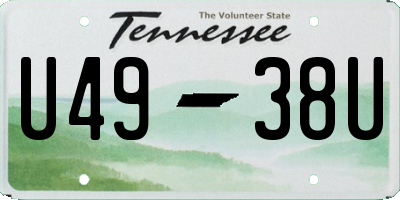 TN license plate U4938U