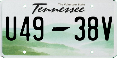 TN license plate U4938V