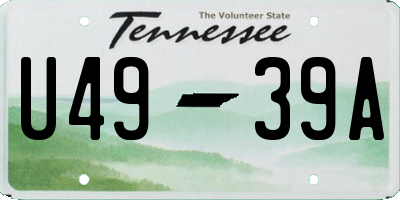 TN license plate U4939A
