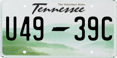 TN license plate U4939C